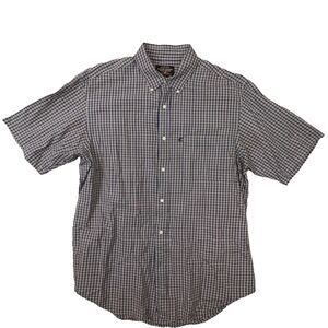 Ralph Lauren‎ Jeans Company Men's Blue Plaid Short Sleeve Shirt size Large
